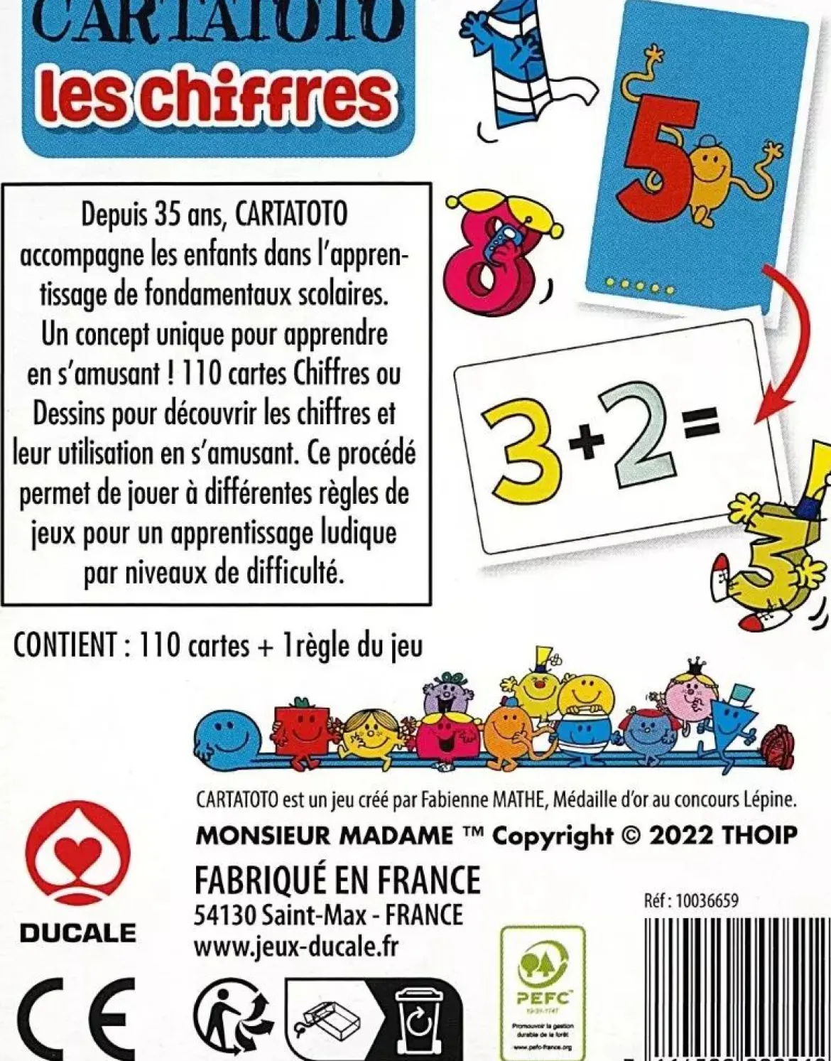 Cartatoto Chiffres - Monsieur Madame