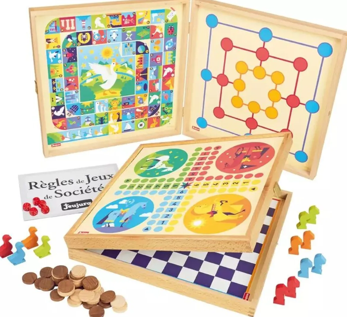 Coffret de jeux classiques et livret de 50 règles