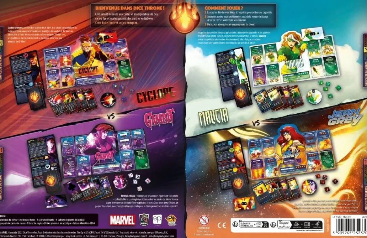 Dice Throne Marvel - Cyclope, Gambit, Malicia, Jean Grey