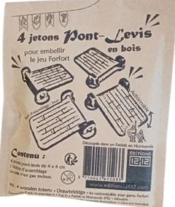 Forfort : Jetons pont-levis en bois (x4)