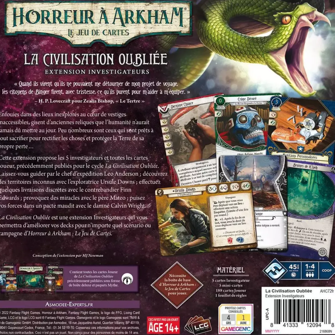 Horreur à Arkham JCE : La Civilisation Oubliée (Investigateurs)
