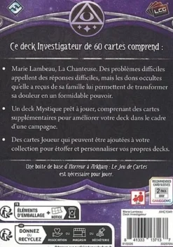 Marie Lambeau - Deck Investigateur (Horreur à Arkham JCE)