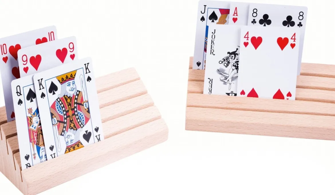 Porte-Cartes Pyramide en Bois Massif (x2)