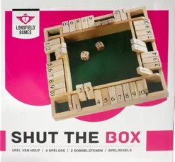 Shut The Box 10 en bois avec 2 dés