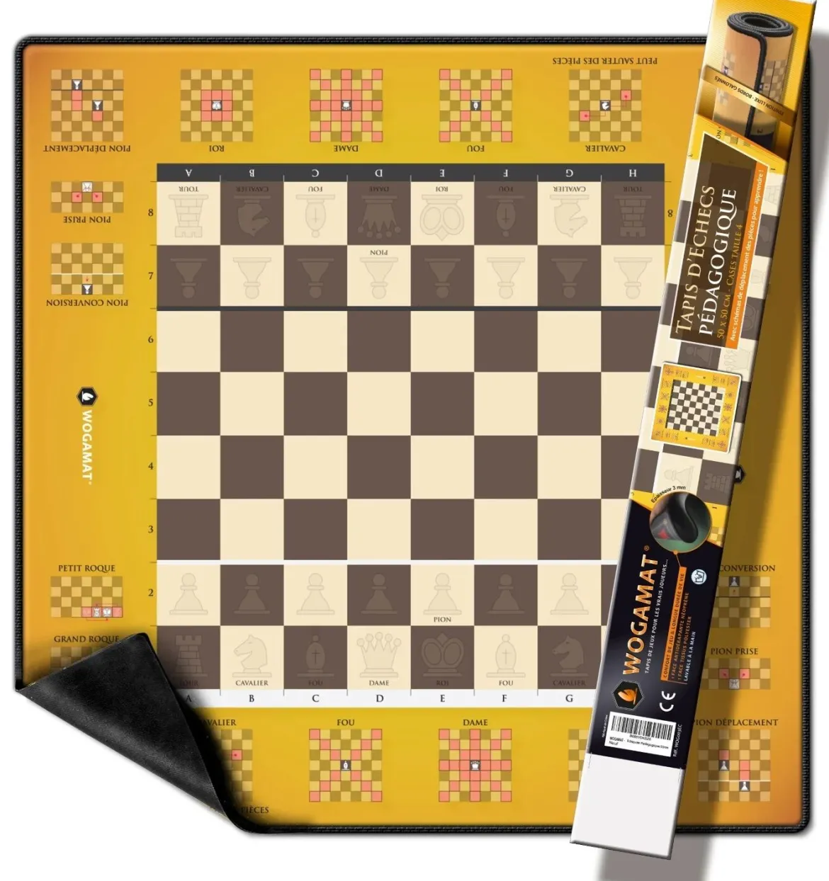 Tapis d'Echecs Pédagogique 50x50cm