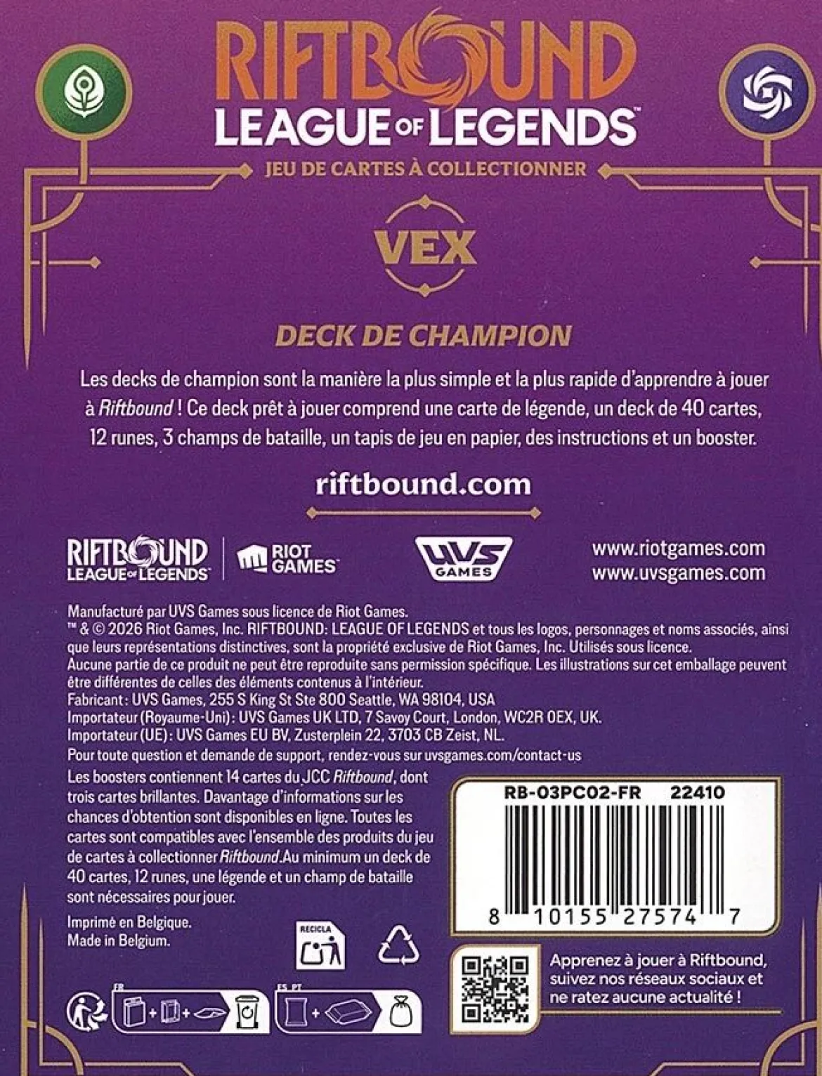 Vex - Riftbound - Deck de Champion