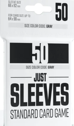64x90mm - 50 JUST SLEEVES DOS NOIR - STANDARD CARD GAME BLACK