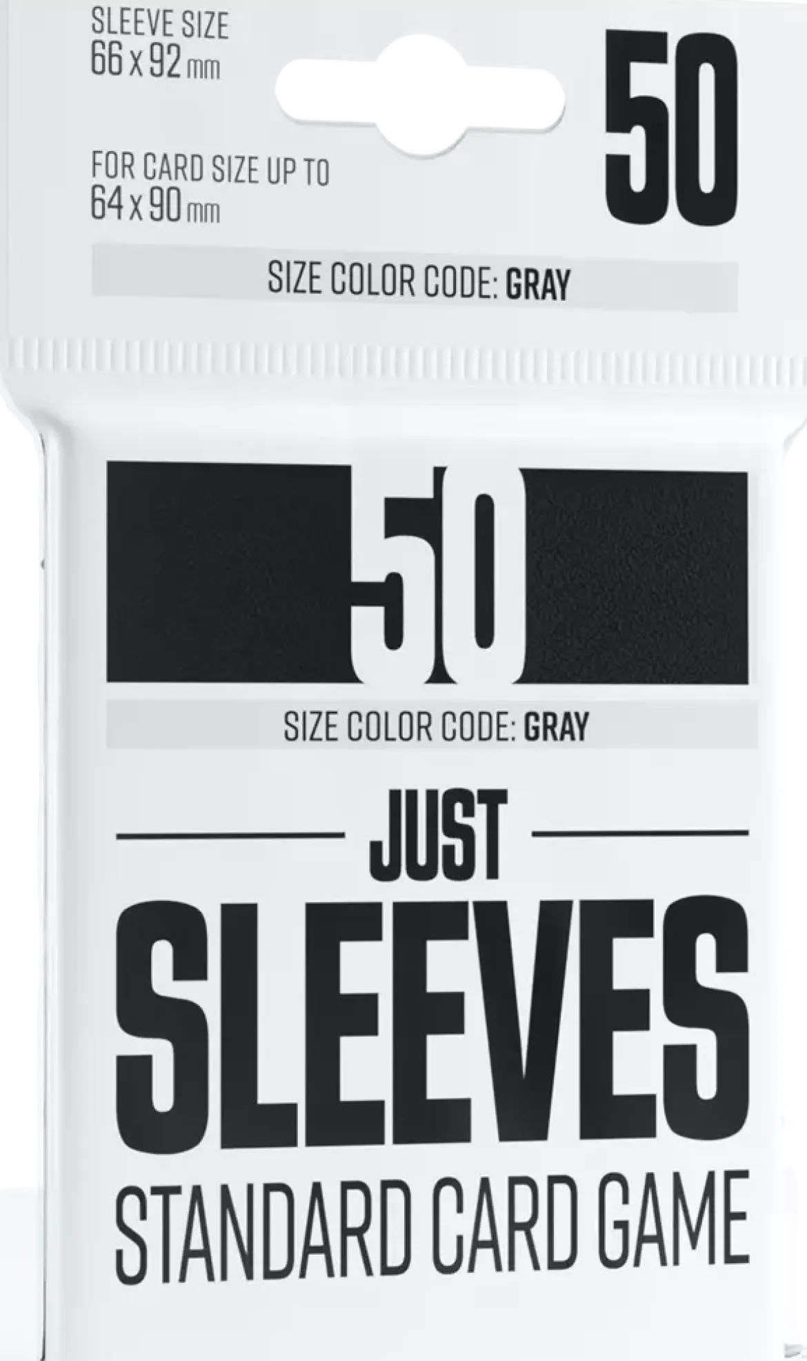 64x90mm - 50 JUST SLEEVES DOS NOIR - STANDARD CARD GAME BLACK