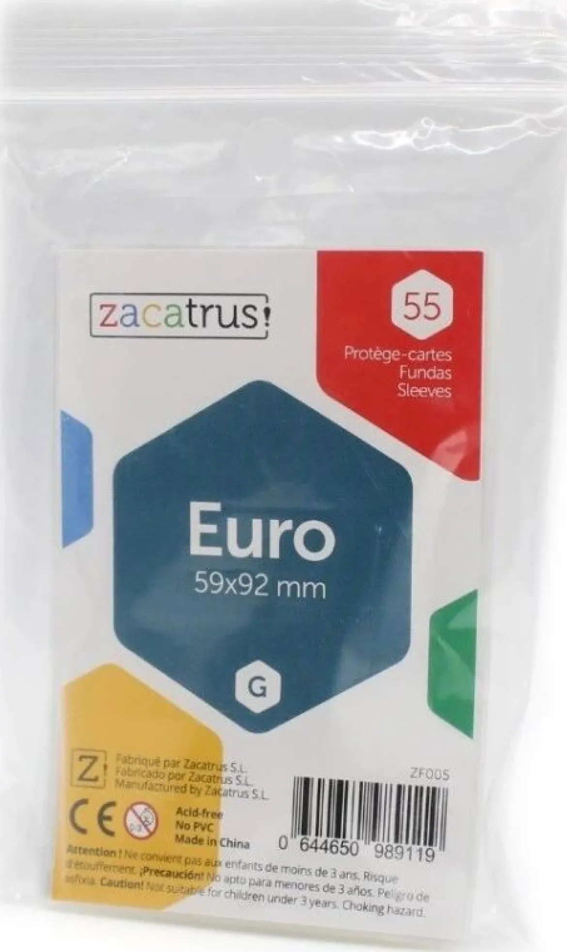 59x92mm - Lot de 55 protège-cartes Euro - Zacatrus