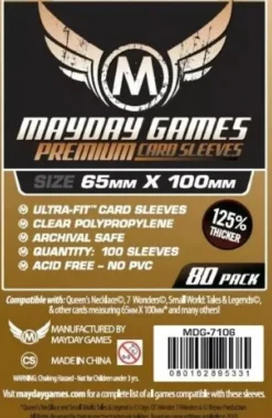 65x100mm - Lot de 80 protège-cartes Premium Magnum - Mayday Games