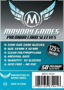 59x92mm - Lot de 50 protège-cartes Premium Euro - Mayday Games