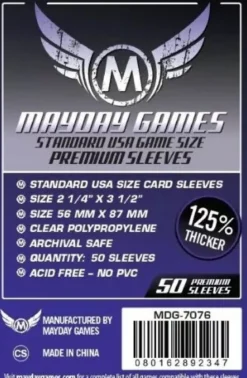 56x87mm - Lot de 50 protège-cartes Premium Standard USA - Mayday Games
