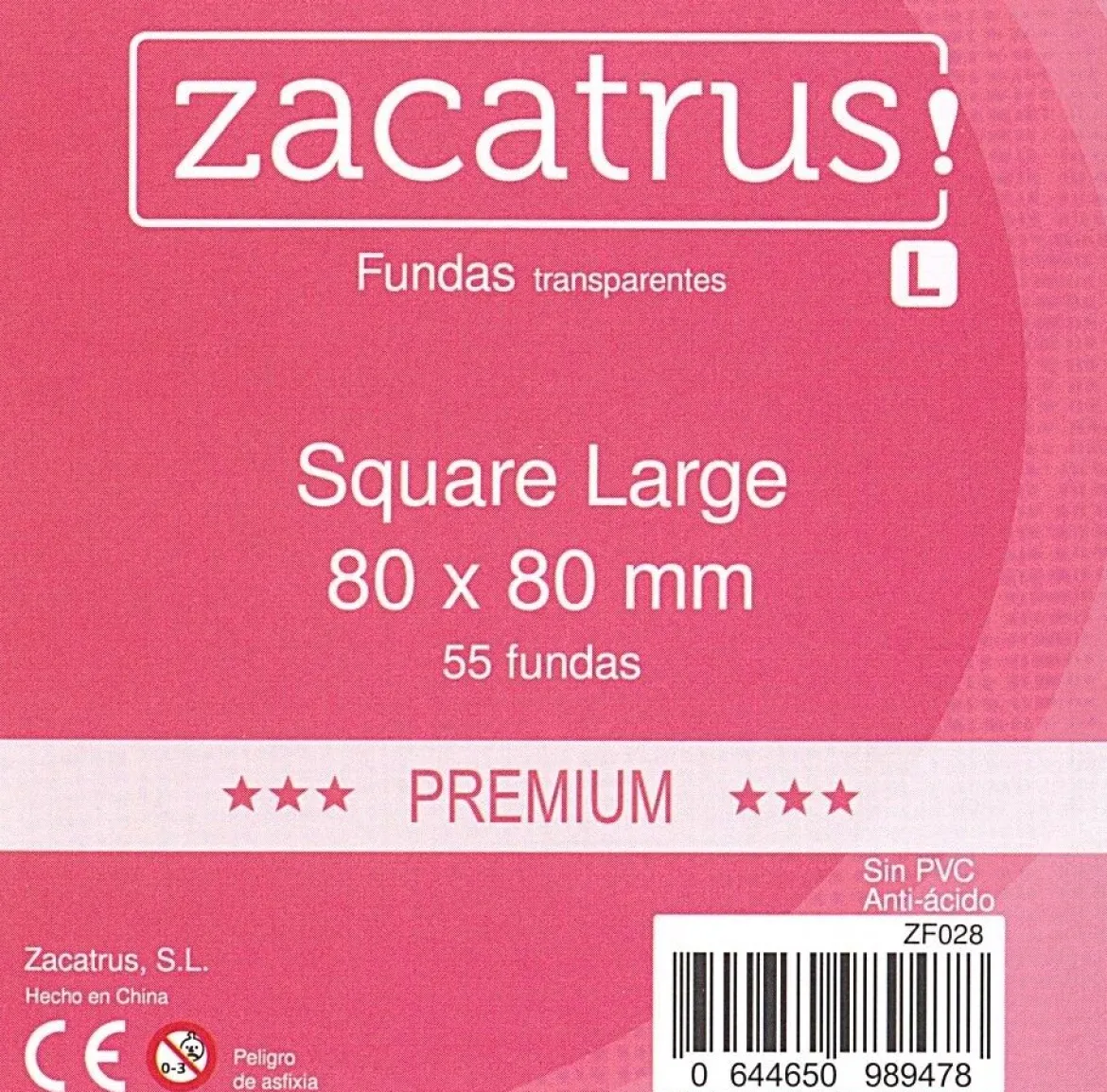 80x80mm - Lot de 55 protège-cartes Square L Premium - Zacatrus