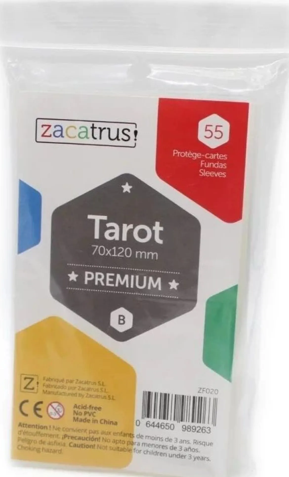 70x120mm - Lot de 55 protège-cartes Tarot Premium - Zacatrus