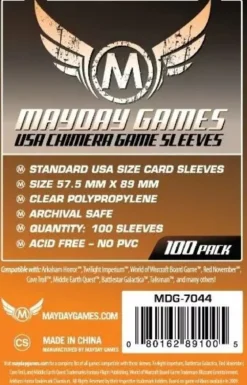 57.5x89mm - Lot de 100 protège-cartes USA Chimera - Mayday Games