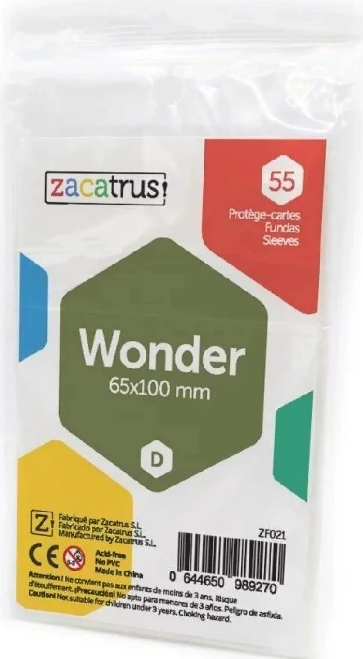 65x100mm - Lot de 55 protège-cartes Wonder - Zacatrus