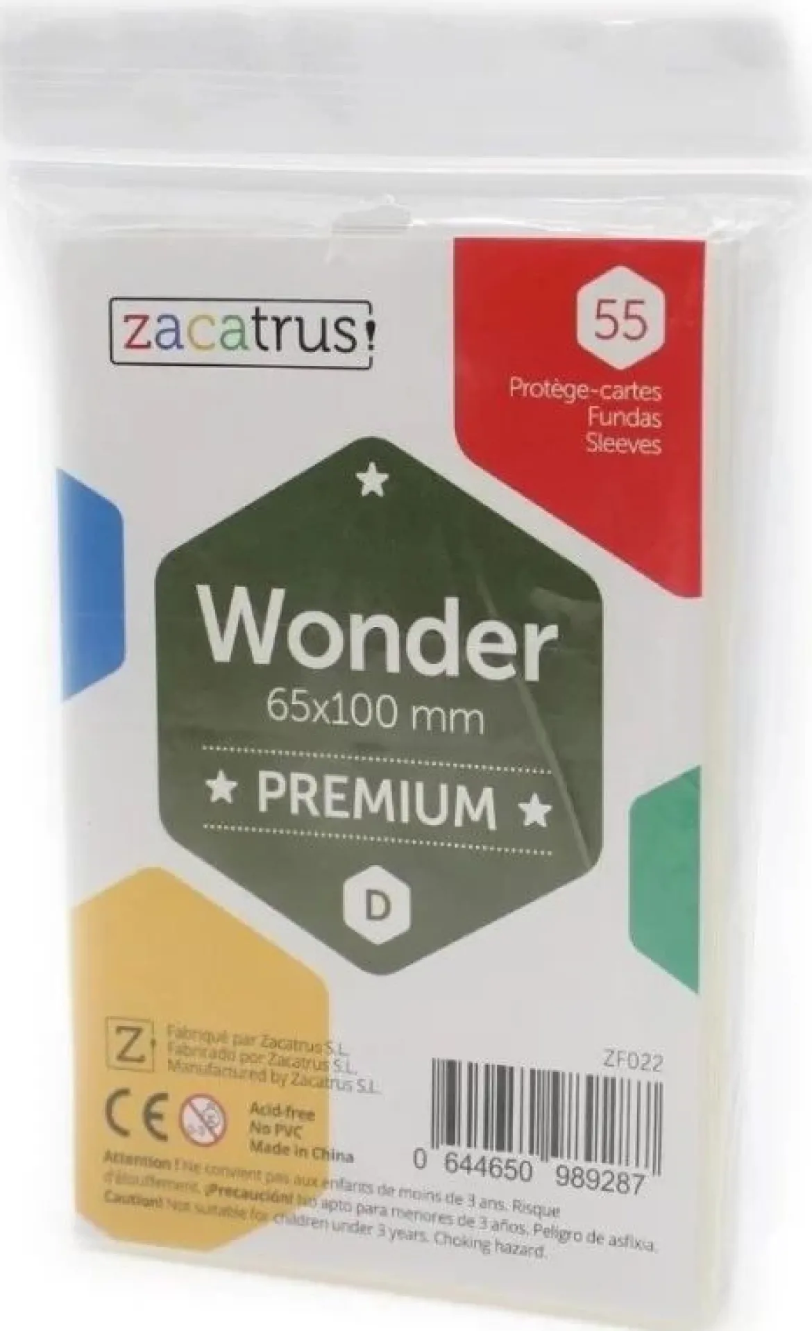 65x100mm - Lot de 55 protège-cartes Wonder Premium - Zacatrus