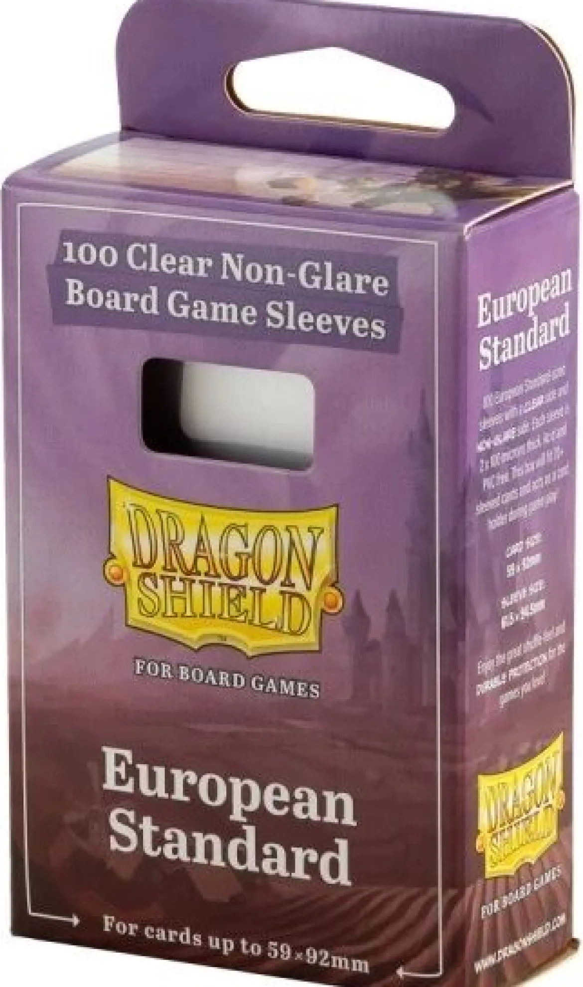 59x92mm - 100 Protège-cartes Standard Euro Clear/Non-Glare - Dragon Shield